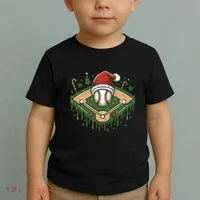 Baseball Christmasholiday Drip Toddler T-Shirt thumb 2