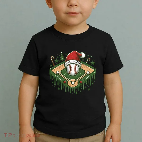 Baseball Christmasholiday Drip Toddler T-Shirt