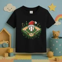 Baseball Christmasholiday Drip Toddler T-Shirt thumb 3