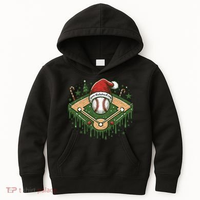 Baseball Christmasholiday Drip Kids Hoodie