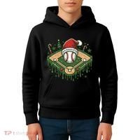 Baseball Christmasholiday Drip Kids Hoodie thumb 4