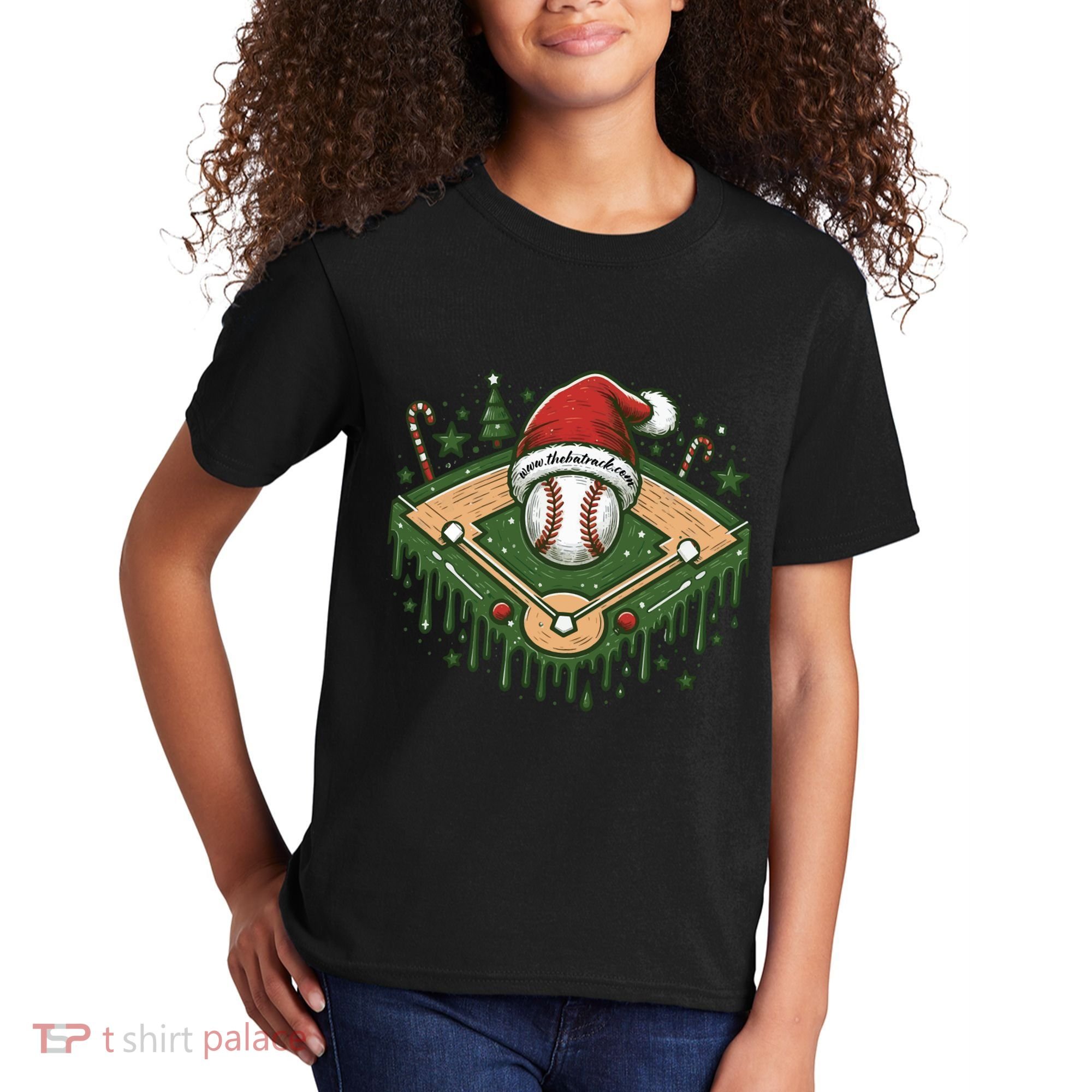 Baseball Christmasholiday Drip Kids T-Shirt
