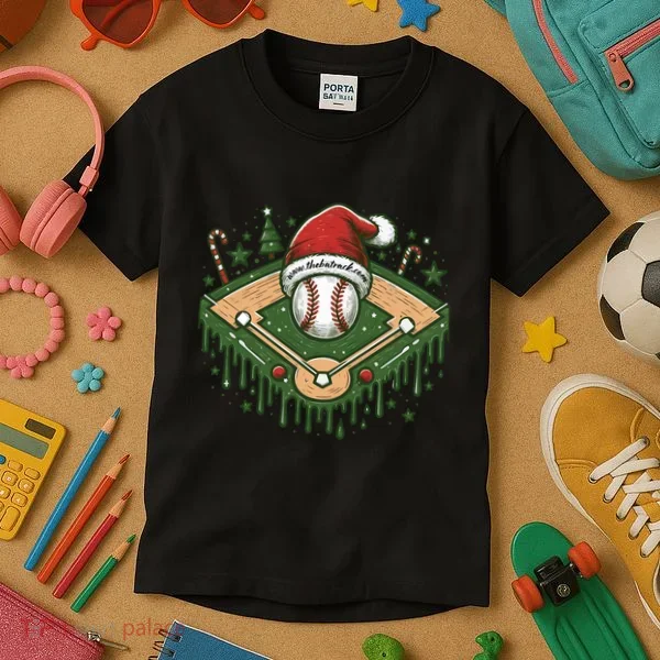 Baseball Christmasholiday Drip Kids T-Shirt