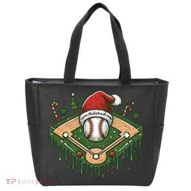 Baseball Christmasholiday Drip Tote Bag