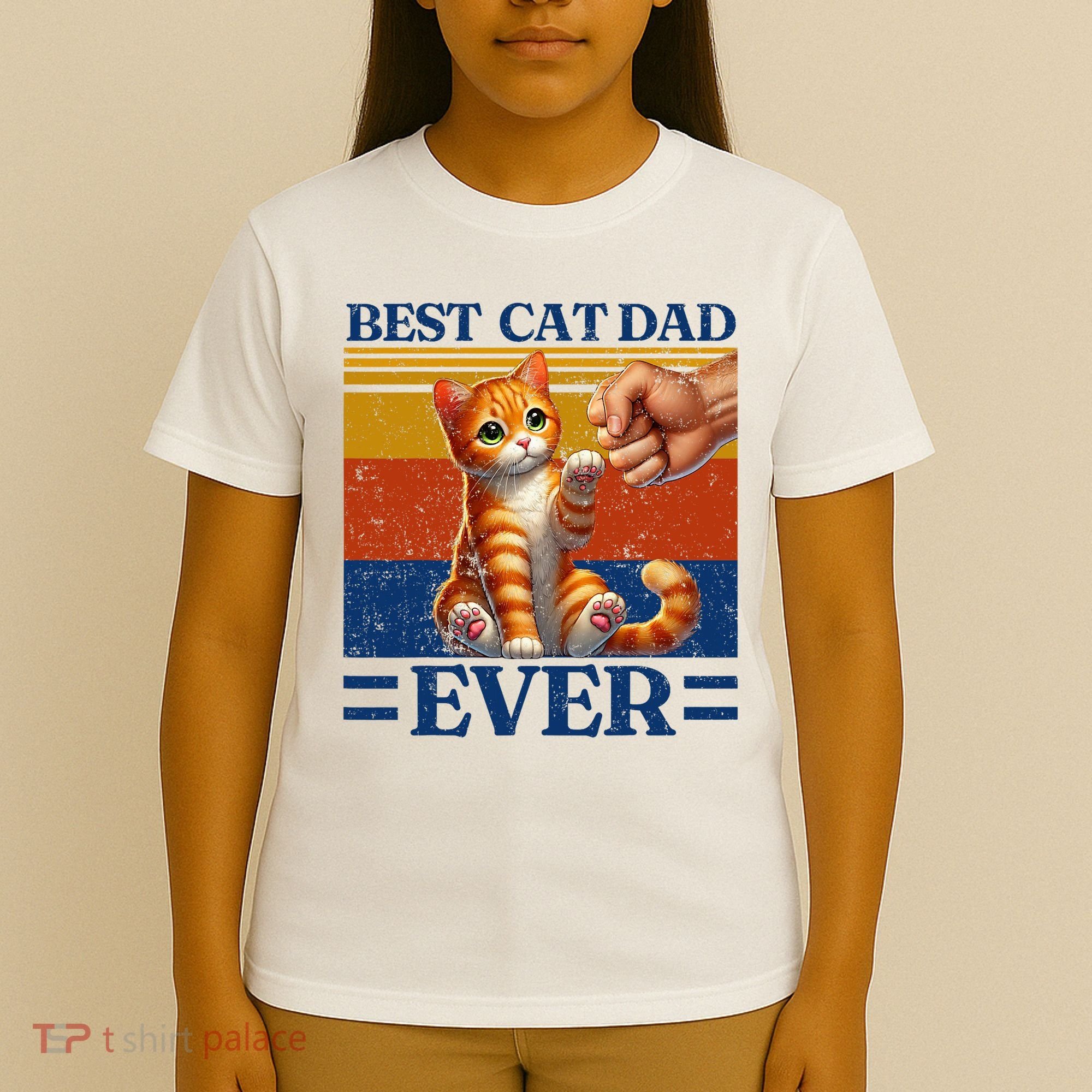 Best Cat Dad Ever Vintage Best Tabby Cat Dad Orange Tabby T-Shirt
