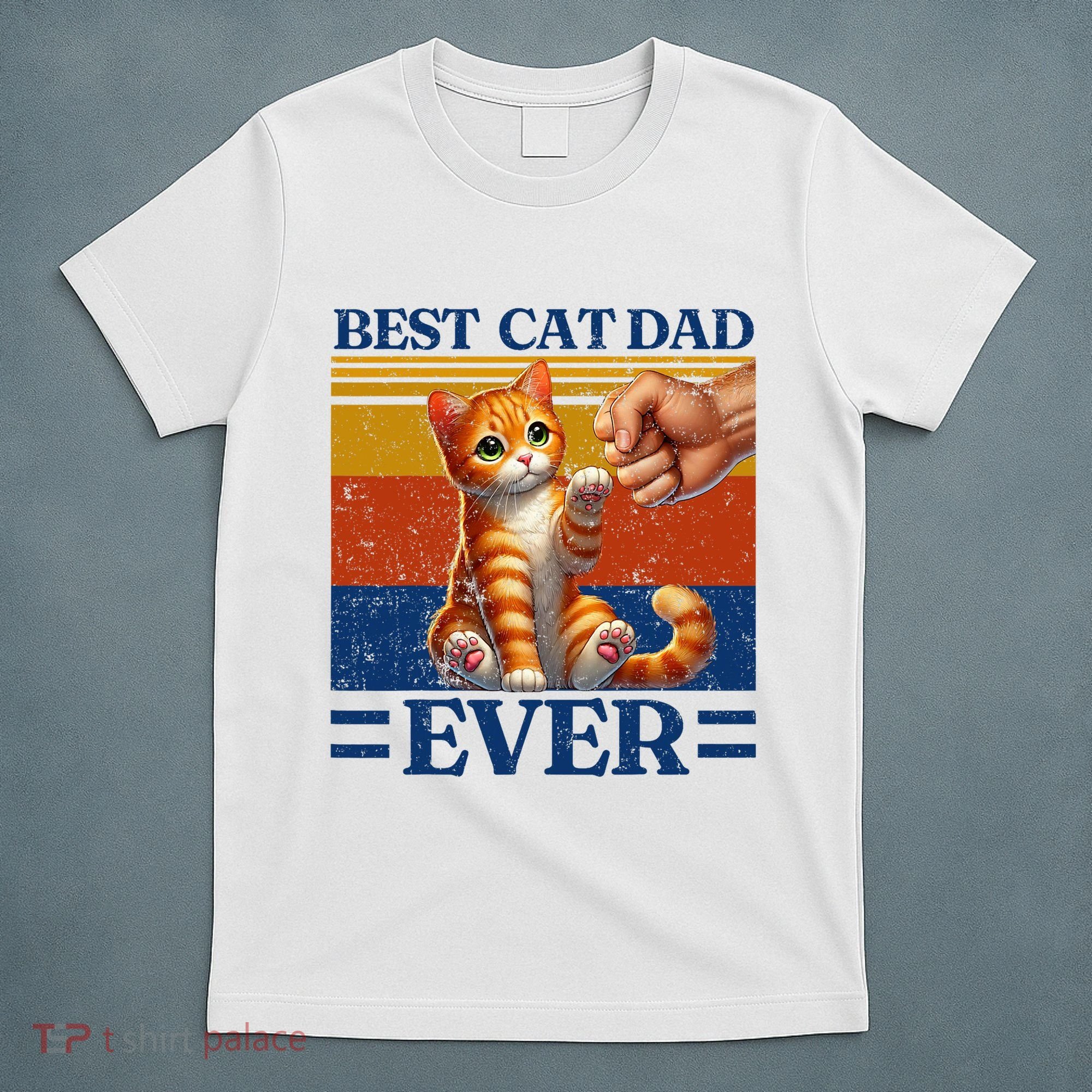 Best Cat Dad Ever Vintage Best Tabby Cat Dad Orange Tabby T-Shirt