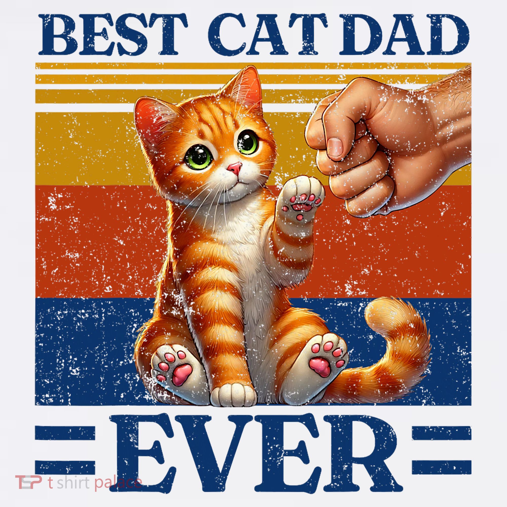 Best Cat Dad Ever Vintage Best Tabby Cat Dad Orange Tabby T-Shirt