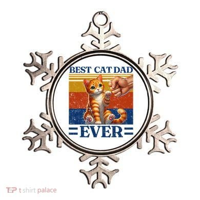 Best Cat Dad Ever Vintage Best Tabby Cat Dad Orange Tabby Ornament