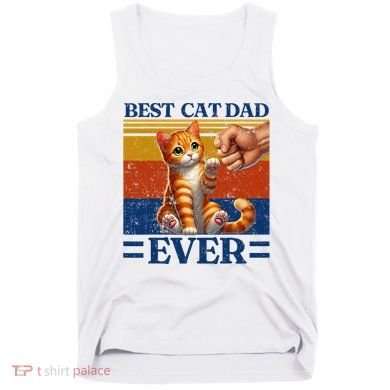 Best Cat Dad Ever Vintage Best Tabby Cat Dad Orange Tabby Tank Top