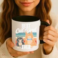 Best Cat Dad Ever Daddy Fathers Day Father Sayings Coffee Mug thumb 3