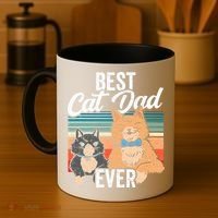Best Cat Dad Ever Daddy Fathers Day Father Sayings Coffee Mug thumb 4