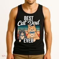 Best Cat Dad Ever Daddy Fathers Day Father Sayings Tank Top thumb 3