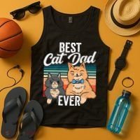 Best Cat Dad Ever Daddy Fathers Day Father Sayings Tank Top thumb 4