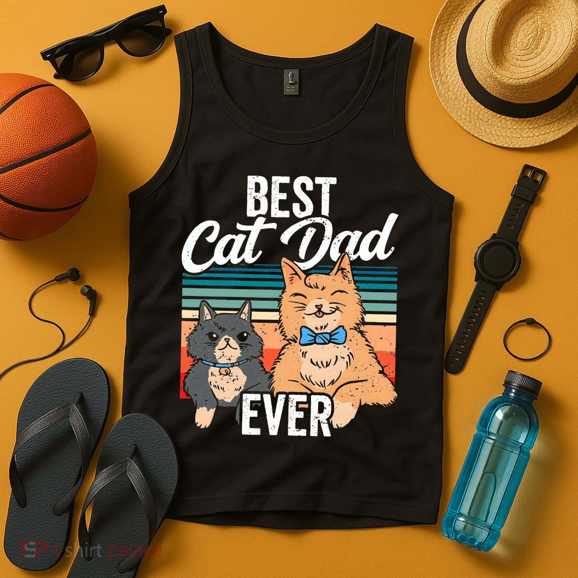 Best Cat Dad Ever Daddy Fathers Day Father Sayings Tank Top