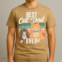 Best Cat Dad Ever Daddy Fathers Day Father Sayings T-Shirt thumb 3
