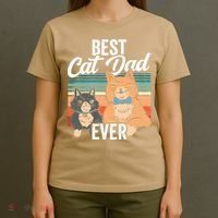 Best Cat Dad Ever Daddy Fathers Day Father Sayings T-Shirt thumb 4