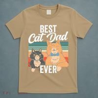 Best Cat Dad Ever Daddy Fathers Day Father Sayings T-Shirt thumb 5