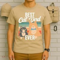 Best Cat Dad Ever Daddy Fathers Day Father Sayings T-Shirt thumb 6