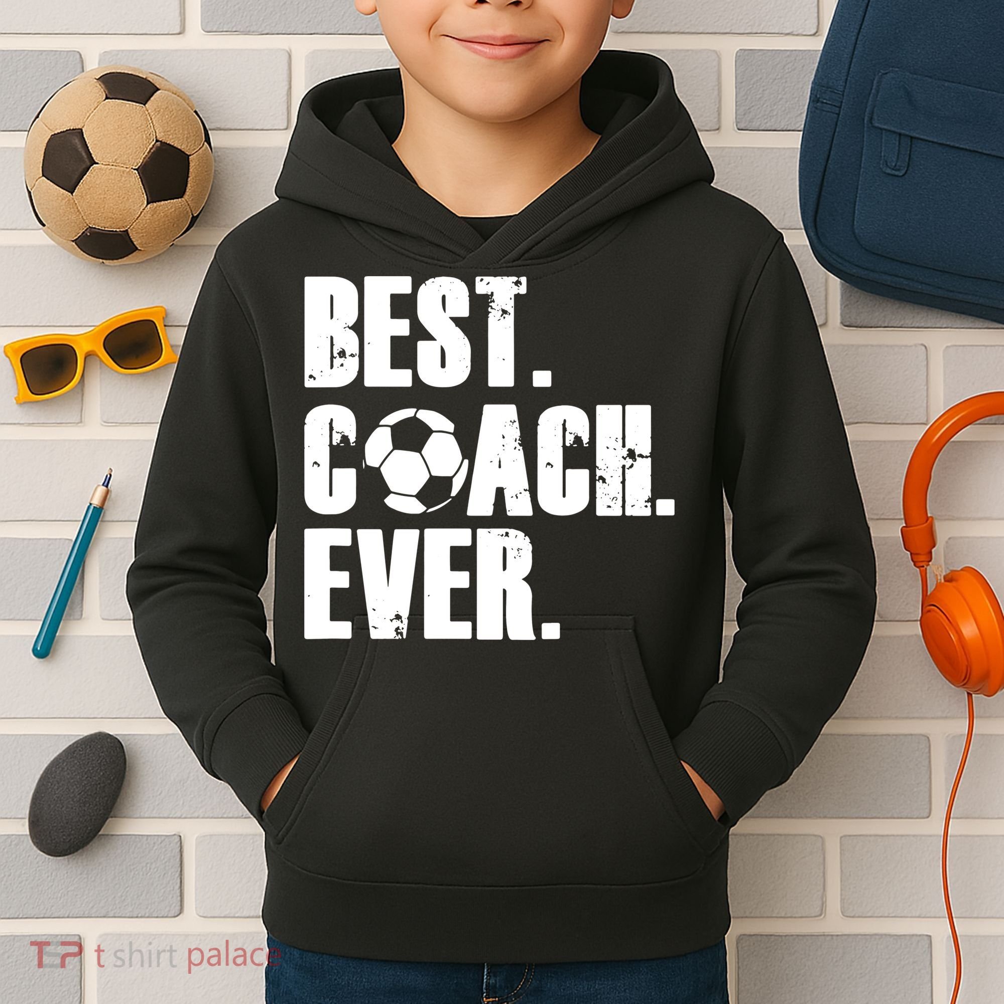 Best Coach Ever Soccer Coach Retro Kids Hoodie