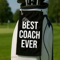 Best Coach Ever Sports Golf Towel thumb 2