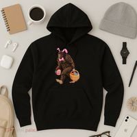 Bigfoot Carring Eggs Easter Bigfoot Easter Costume Hoodie thumb 3