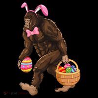 Bigfoot Carring Eggs Easter Bigfoot Easter Costume Long Sleeve Shirt thumb 2