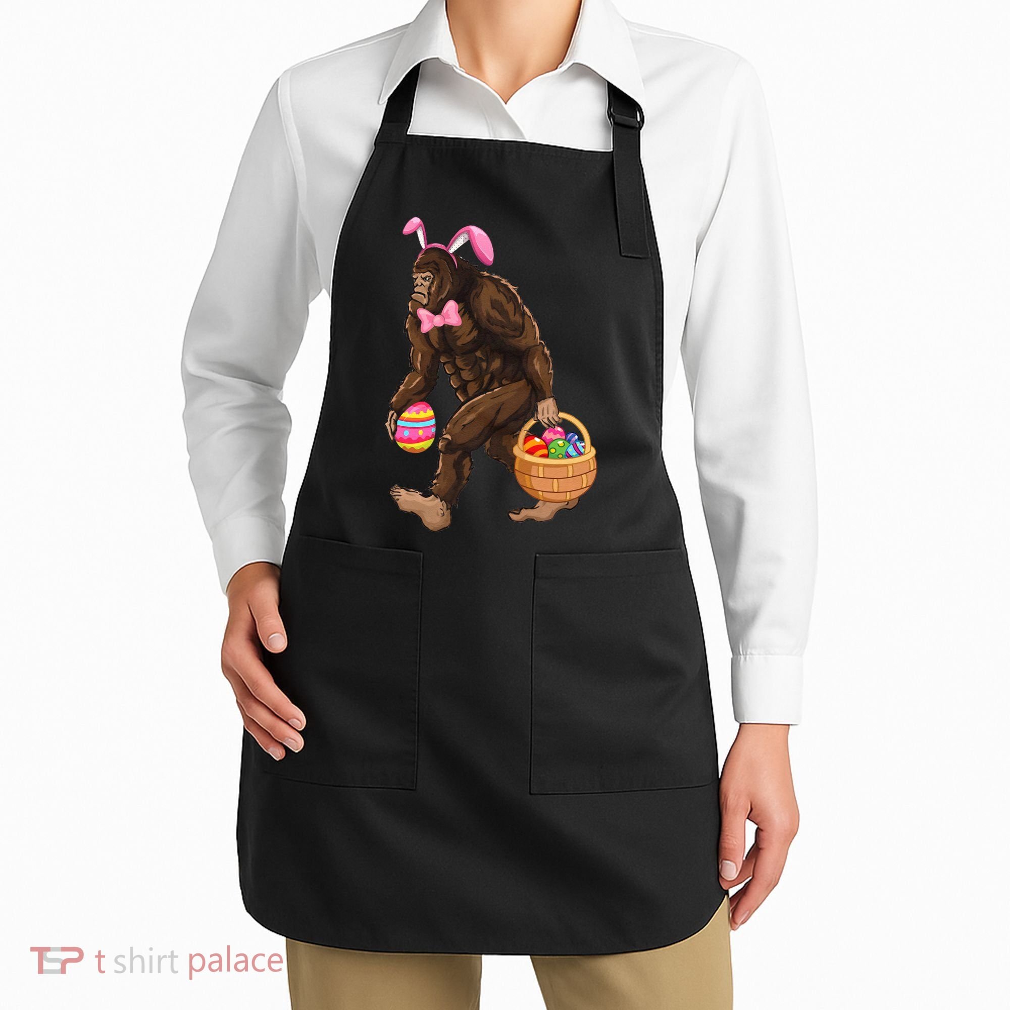 Bigfoot Carring Eggs Easter Bigfoot Easter Costume Apron