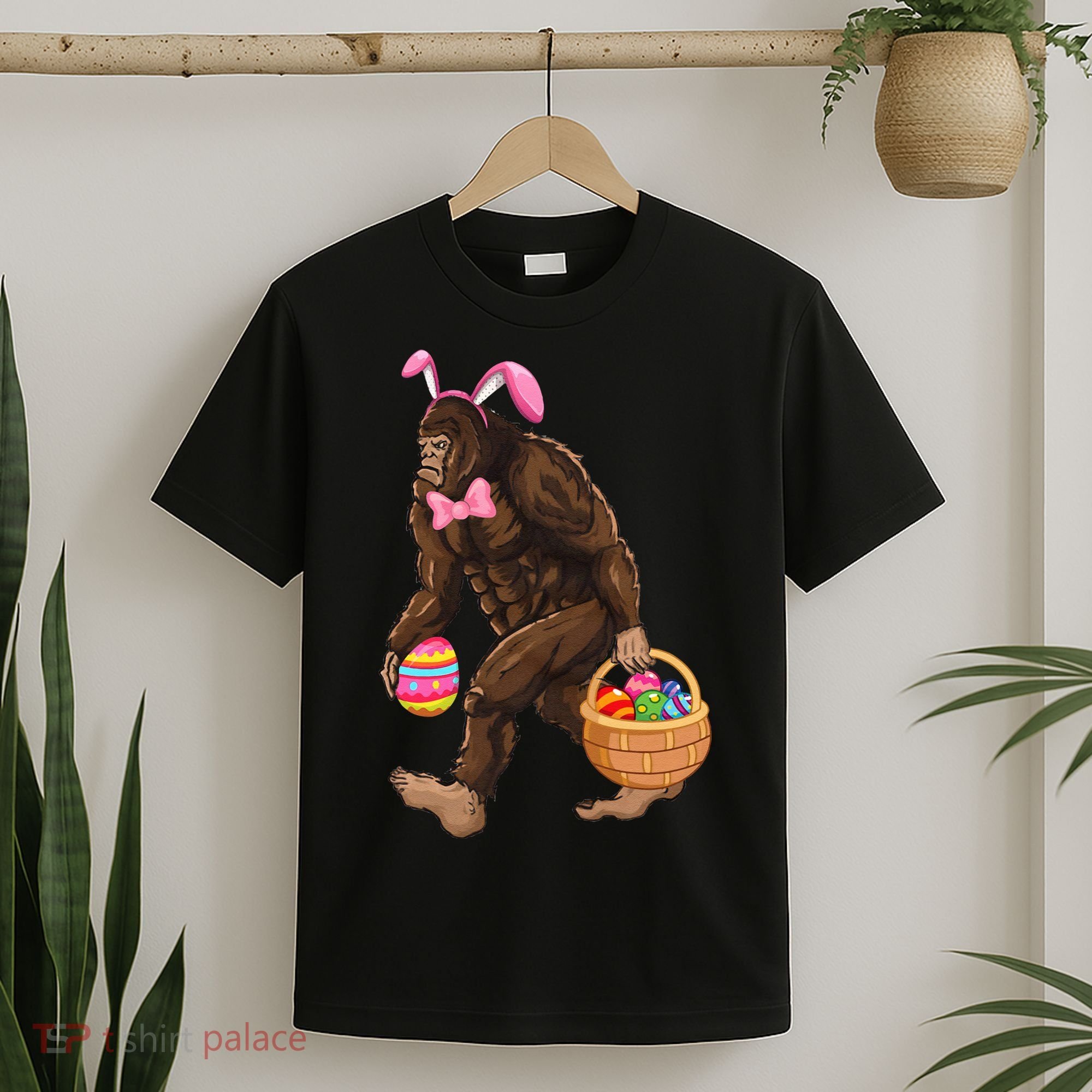 Bigfoot Carring Eggs Easter Bigfoot Easter Costume T-Shirt