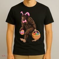 Bigfoot Carring Eggs Easter Bigfoot Easter Costume T-Shirt thumb 3