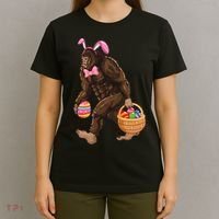 Bigfoot Carring Eggs Easter Bigfoot Easter Costume T-Shirt thumb 4