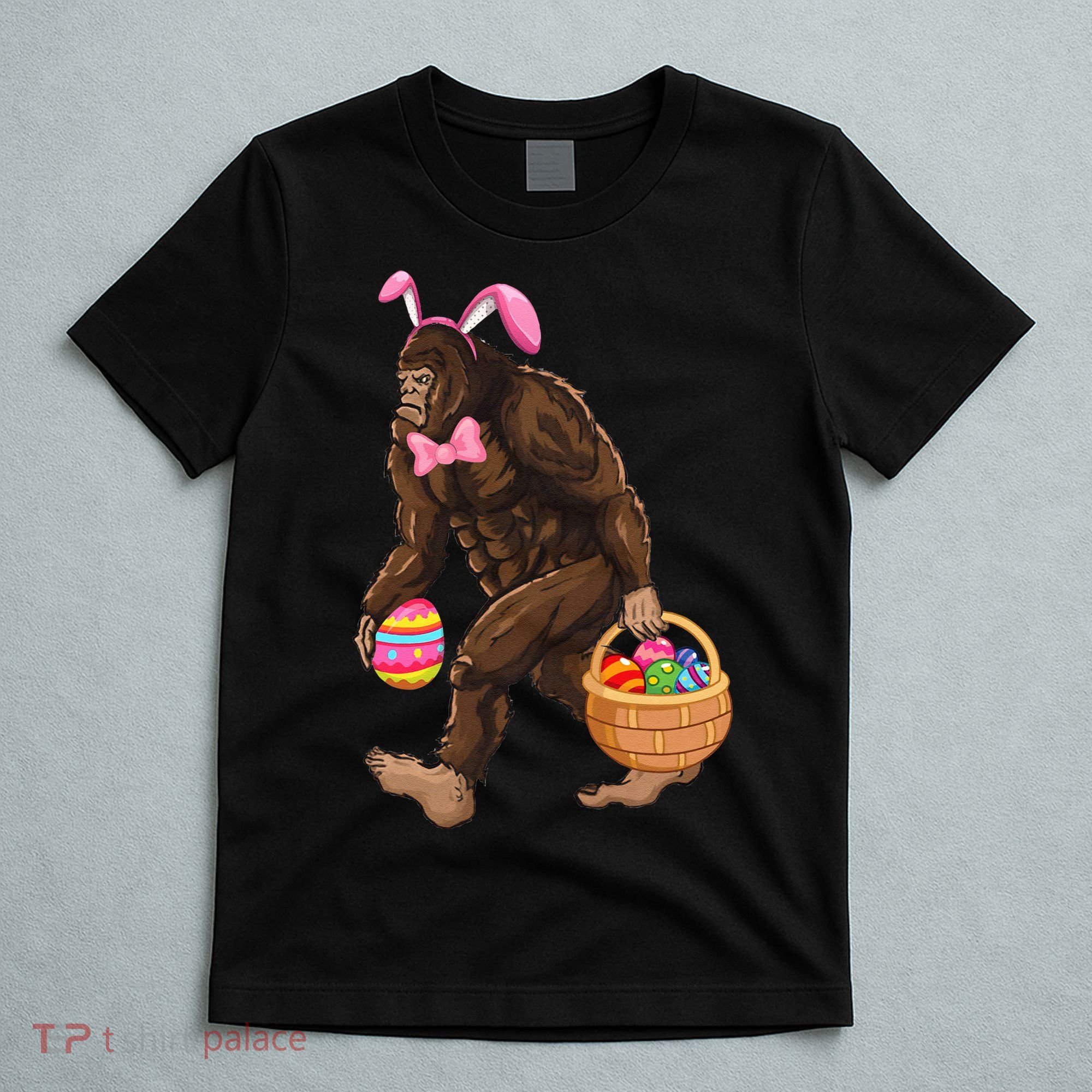 Bigfoot Carring Eggs Easter Bigfoot Easter Costume T-Shirt