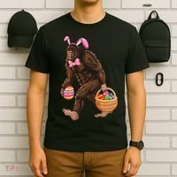 Bigfoot Carring Eggs Easter Bigfoot Easter Costume T-Shirt thumb 6