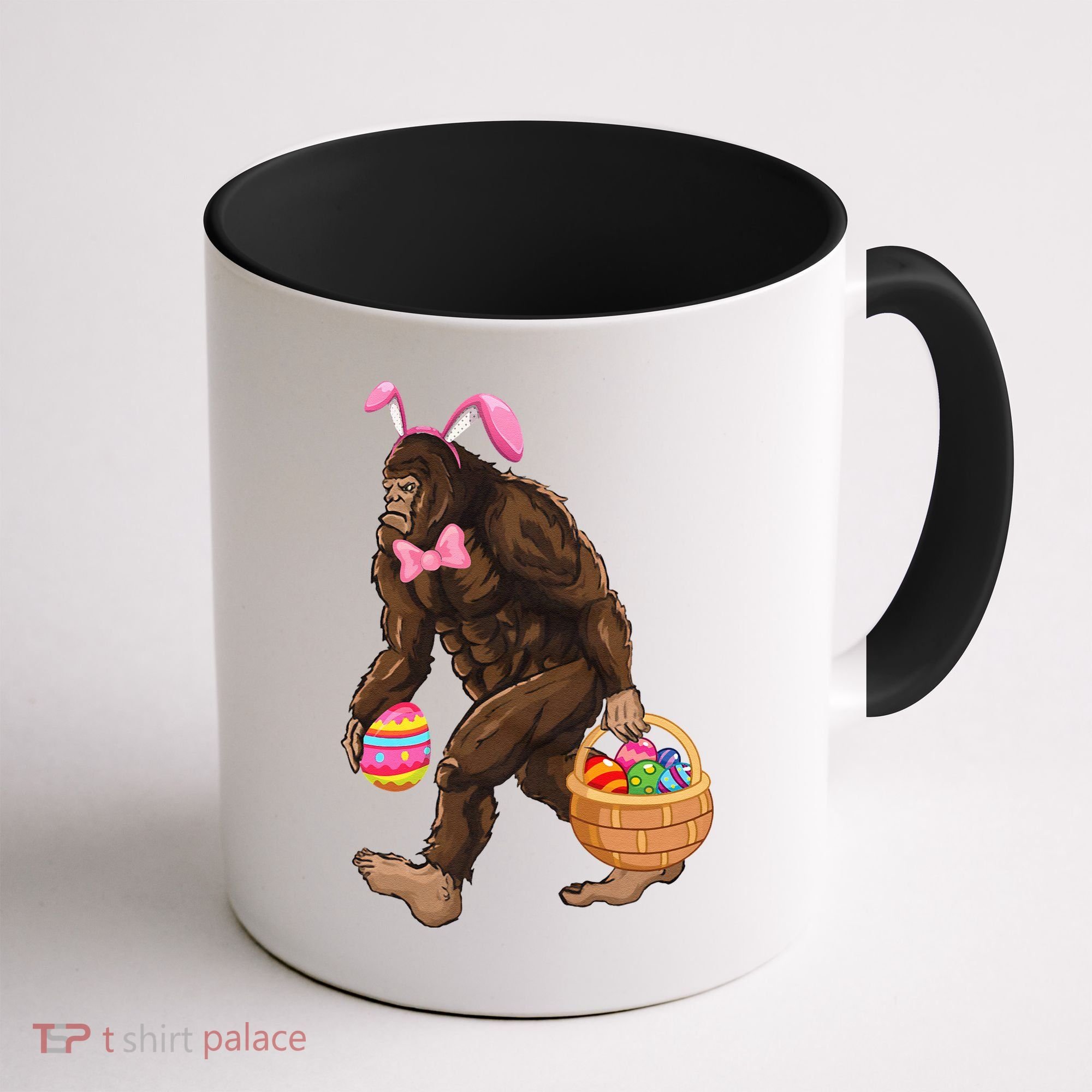 Bigfoot Carring Eggs Easter Bigfoot Easter Costume Coffee Mug