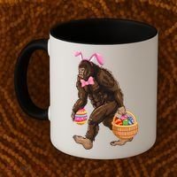Bigfoot Carring Eggs Easter Bigfoot Easter Costume Coffee Mug thumb 2