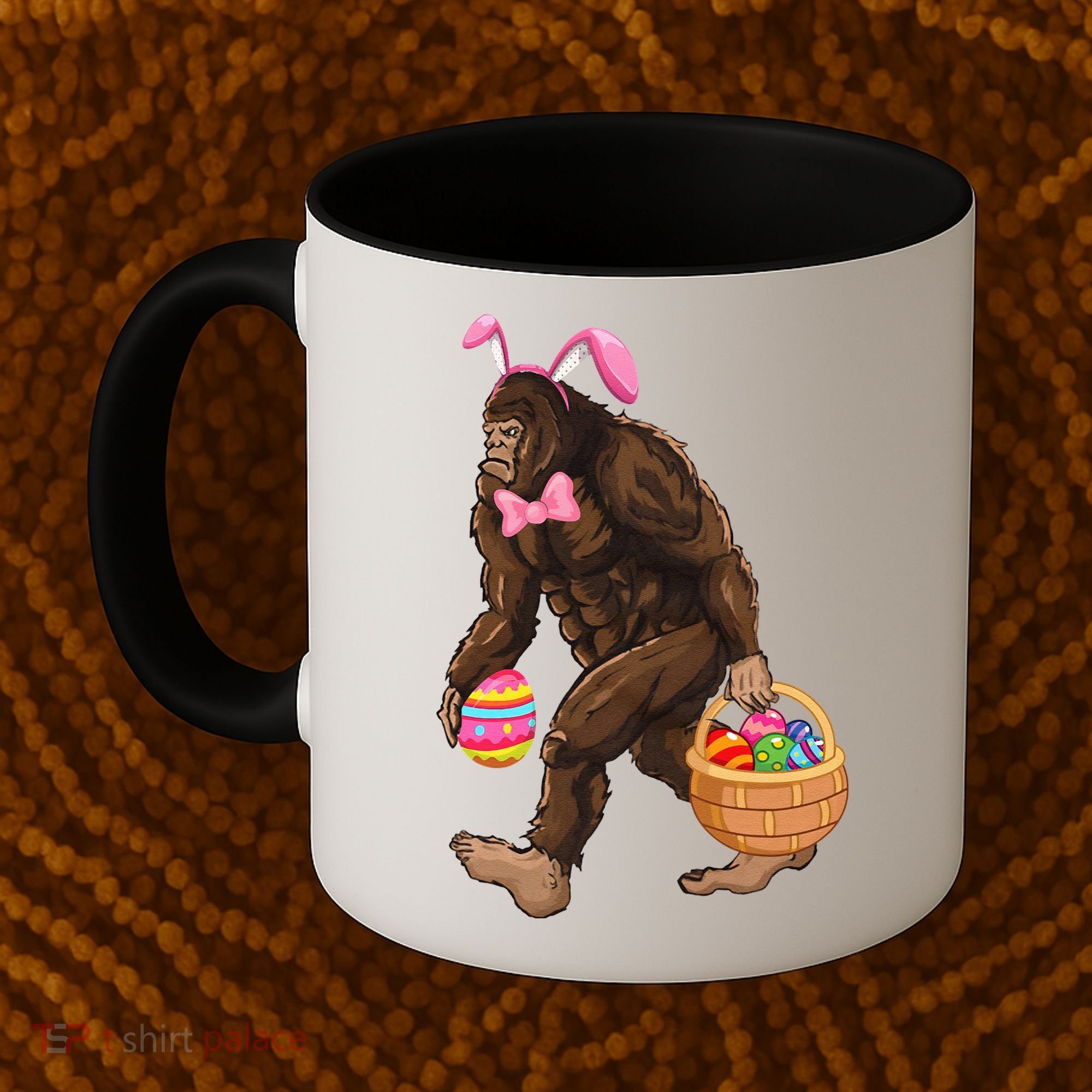 Bigfoot Carring Eggs Easter Bigfoot Easter Costume Coffee Mug