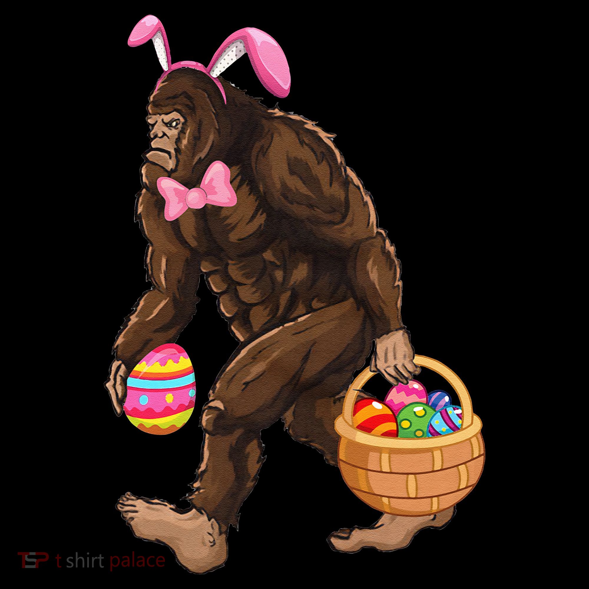 Bigfoot Carring Eggs Easter Bigfoot Easter Costume Women's Hoodie