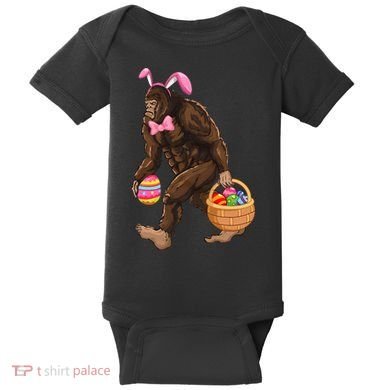 Bigfoot Carring Eggs Easter Bigfoot Easter Costume Baby Bodysuit