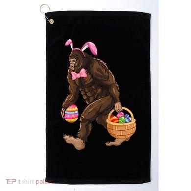 Bigfoot Carring Eggs Easter Bigfoot Easter Costume Golf Towel