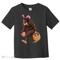 Bigfoot Carring Eggs Easter Bigfoot Easter Costume Toddler T-Shirt thumb 0