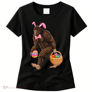 Bigfoot Carring Eggs Easter Bigfoot Easter Costume Women's T-Shirt