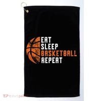 Basketball Coach Eat Sleep Basketball Repeat Golf Towel thumb 0