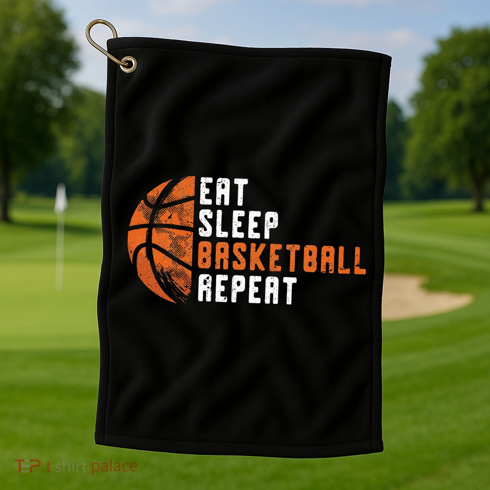 Basketball Coach Eat Sleep Basketball Repeat Golf Towel