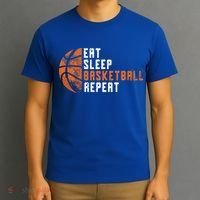 Basketball Coach Eat Sleep Basketball Repeat T-Shirt thumb 3