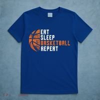 Basketball Coach Eat Sleep Basketball Repeat T-Shirt thumb 5