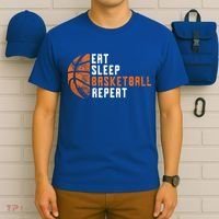 Basketball Coach Eat Sleep Basketball Repeat T-Shirt thumb 6