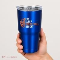 Basketball Coach Eat Sleep Basketball Repeat Tumbler thumb 2