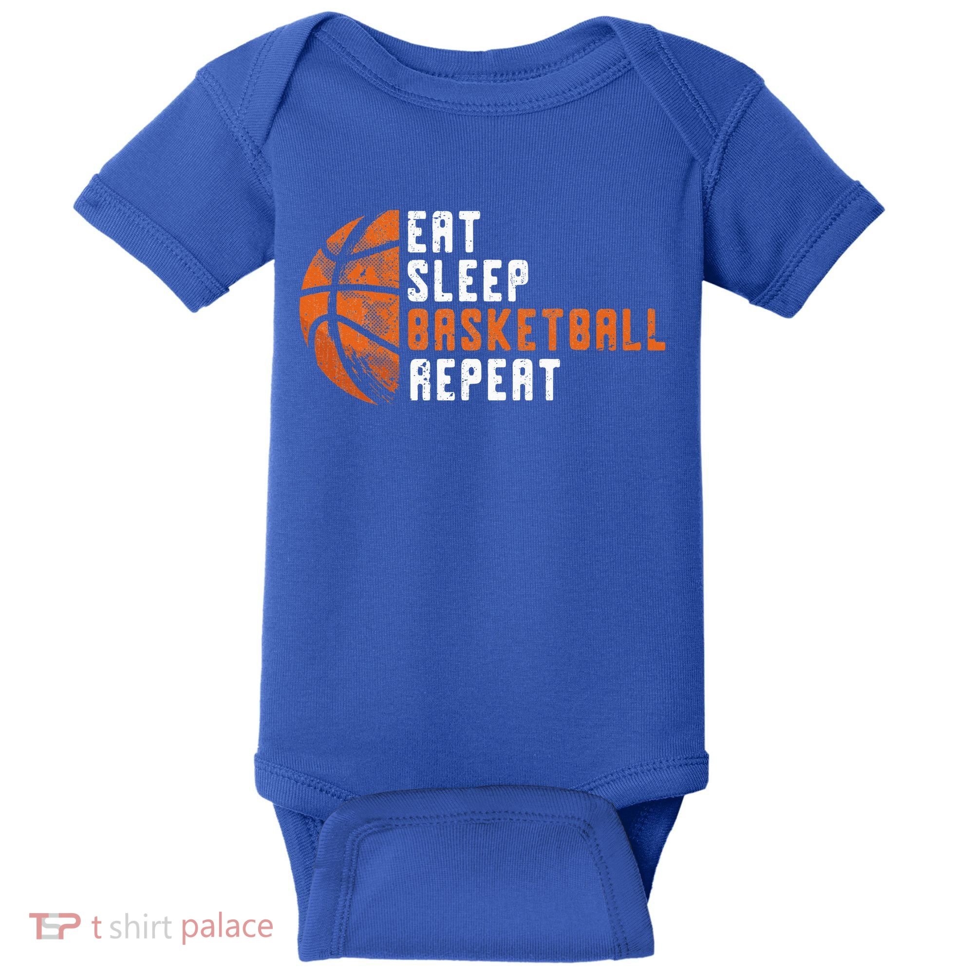 Basketball Coach Eat Sleep Basketball Repeat Baby Bodysuit
