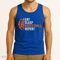 Basketball Coach Eat Sleep Basketball Repeat Tank Top thumb 3