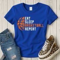 Basketball Coach Eat Sleep Basketball Repeat Women's T-Shirt thumb 3