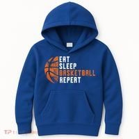 Basketball Coach Eat Sleep Basketball Repeat Kids Hoodie thumb 0